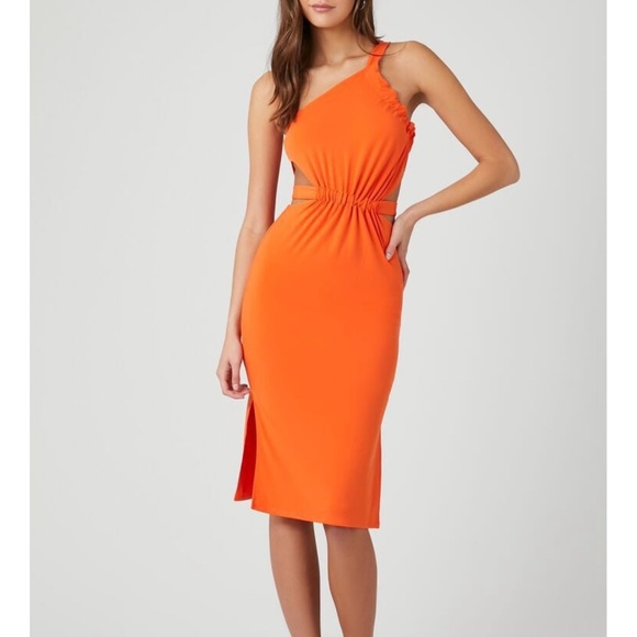 Cutout one-shoulder midi dress - Picture 1 of 2